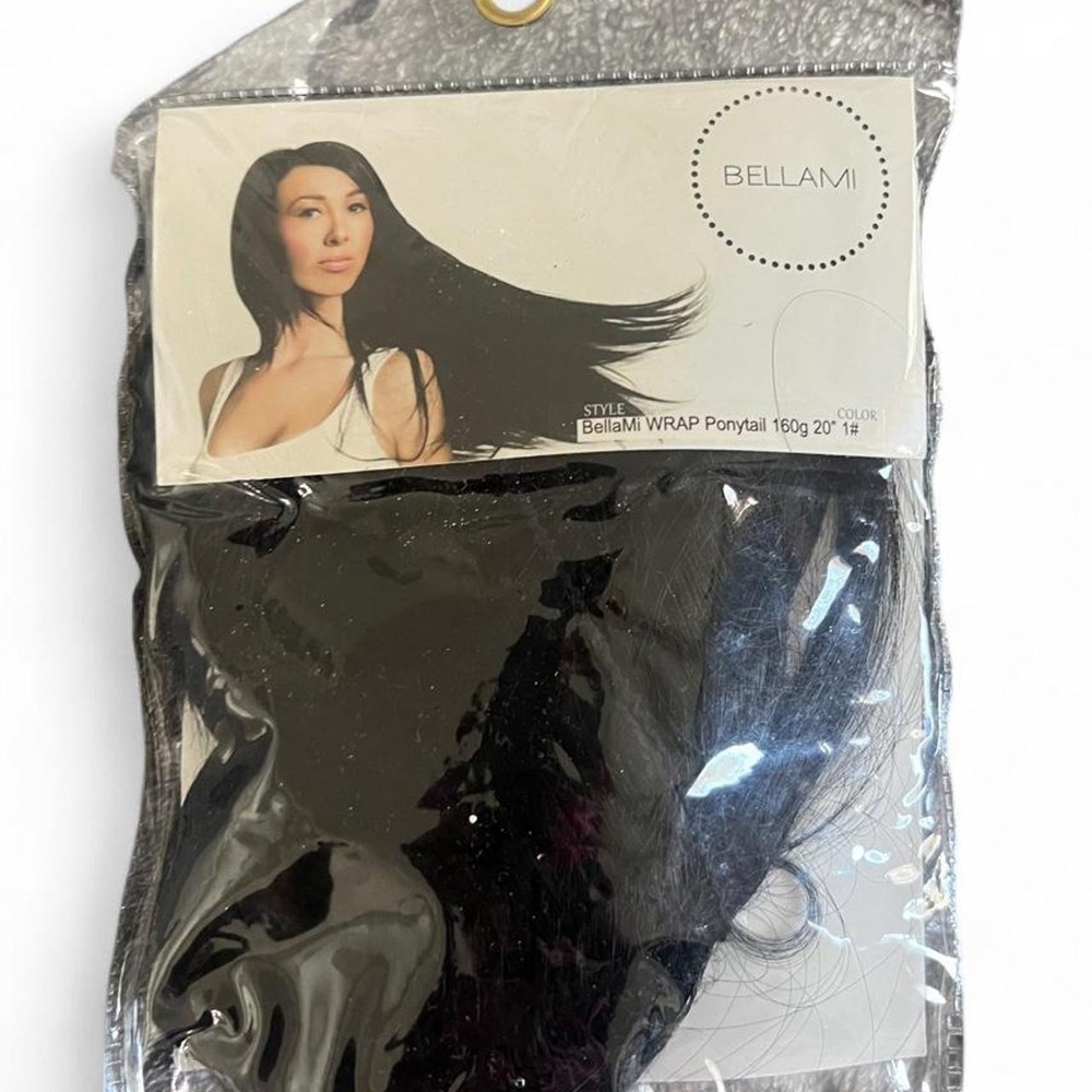 Bellami synthetic wrap ponytail extension in Jet Black
